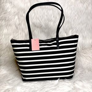 Kate Spade ♠️ NWT Hayden Top Zip Tote B&W